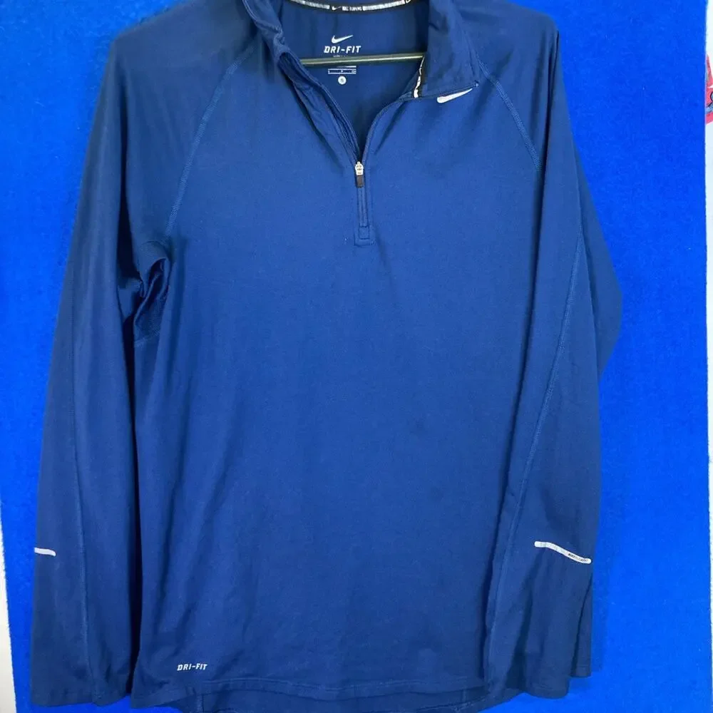 Nike Element Running 1/4 Zip Dri-Fit Pullover Long Sleeve Blue Mens Size Small